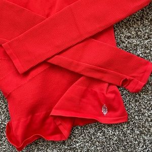 Free People Movement Long Sleeve Shirt Red Small